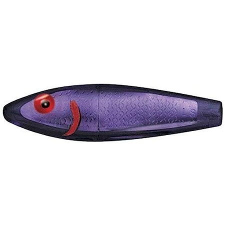 Mirrolure Classic Series Sinking Twitchbait, 3 58, 12 Oz 3D Eyes, Purple Demon 52MR-PD